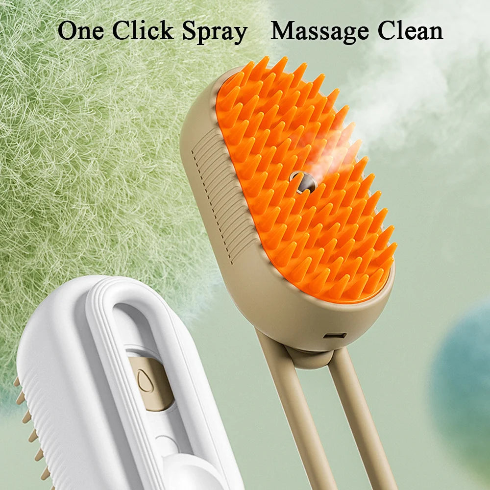 Electric Steam Hair Brushes for Pet Grooming, Cat Hair Comb, Steamy Brush, Massage